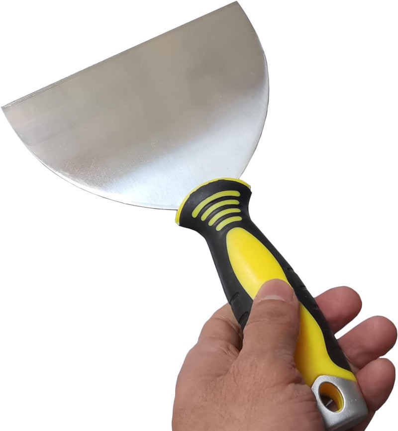 ESreake 6-Pack Putty Scraper, 6" Putty Knives with Plastic Ergonomic Handle for Taping Paint Wall Floor Tile, Metal Spackle Tools Knife,Remover for Wood, Wallpaper Scraper (6") - Image 3
